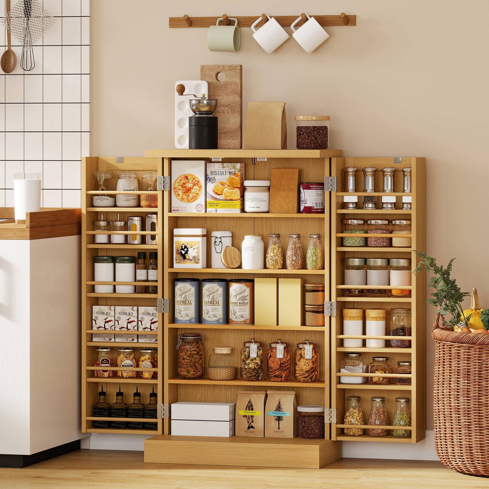 Armoire de Cuisine en Rotin — détail