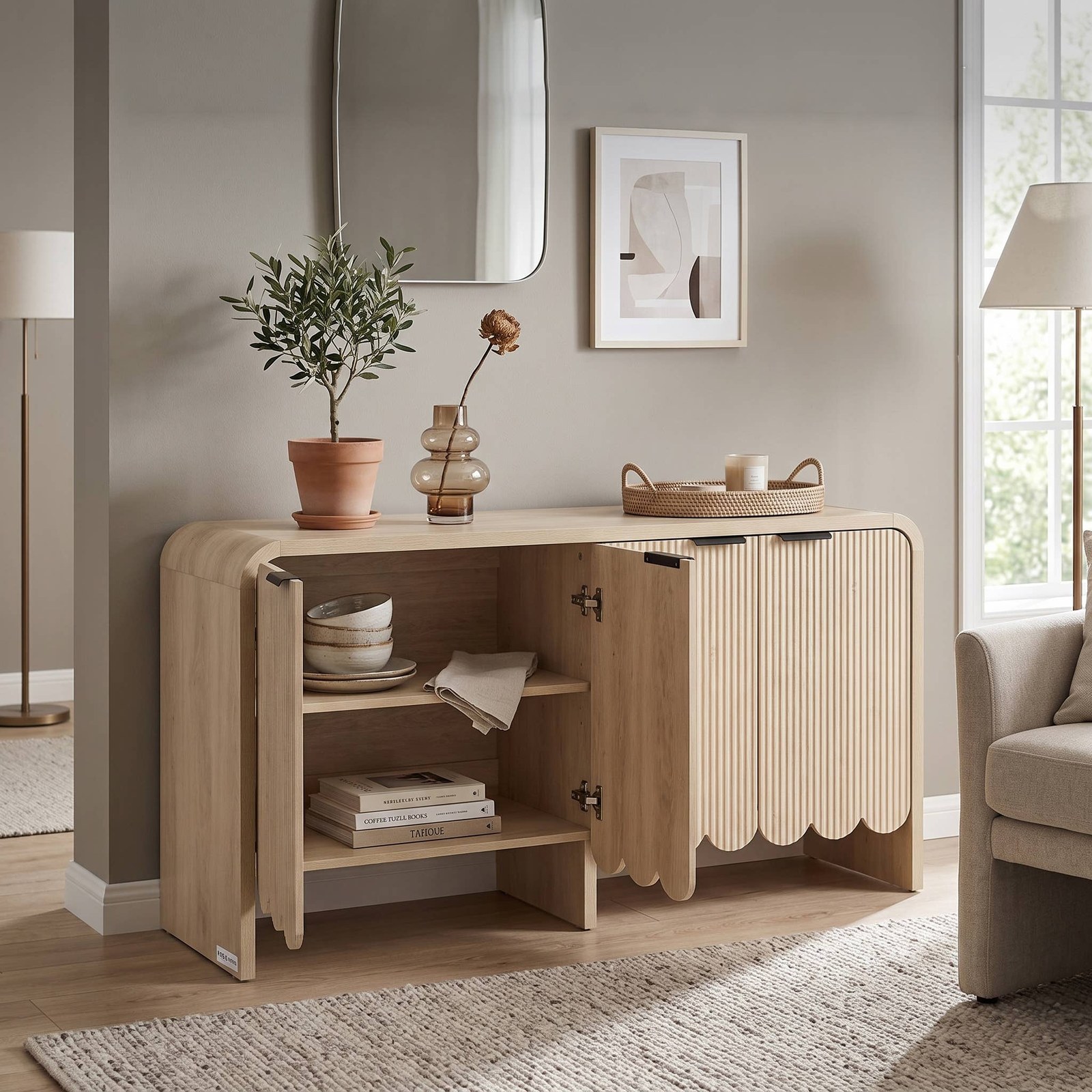 Buffet Cannelures Ondulées — détail
