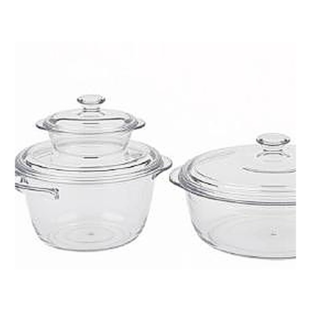 Duo de Casseroles en Verre Couvertes