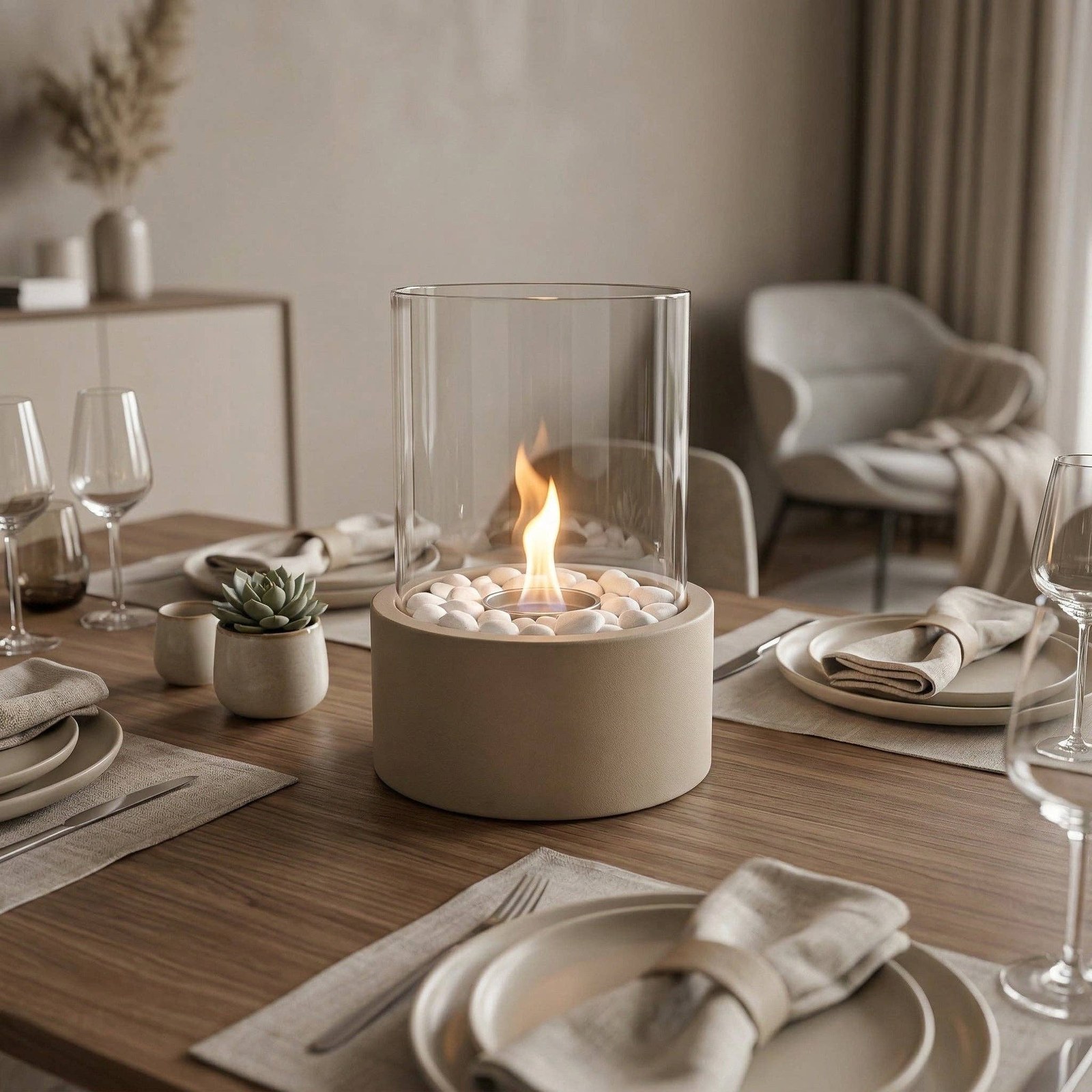 Cheminée de Table Sable — détail