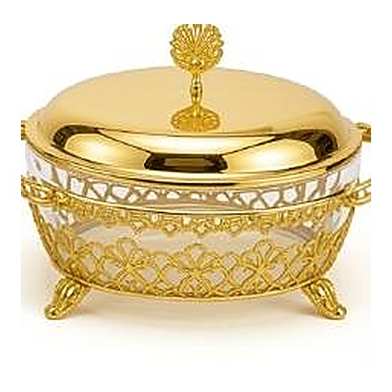 Plat Ovale Couvert Doré
