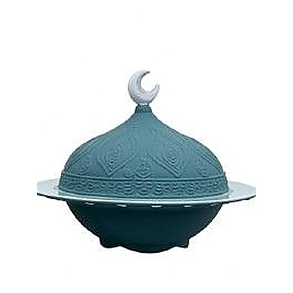Tajine Décoratif Turquoise & Croissant