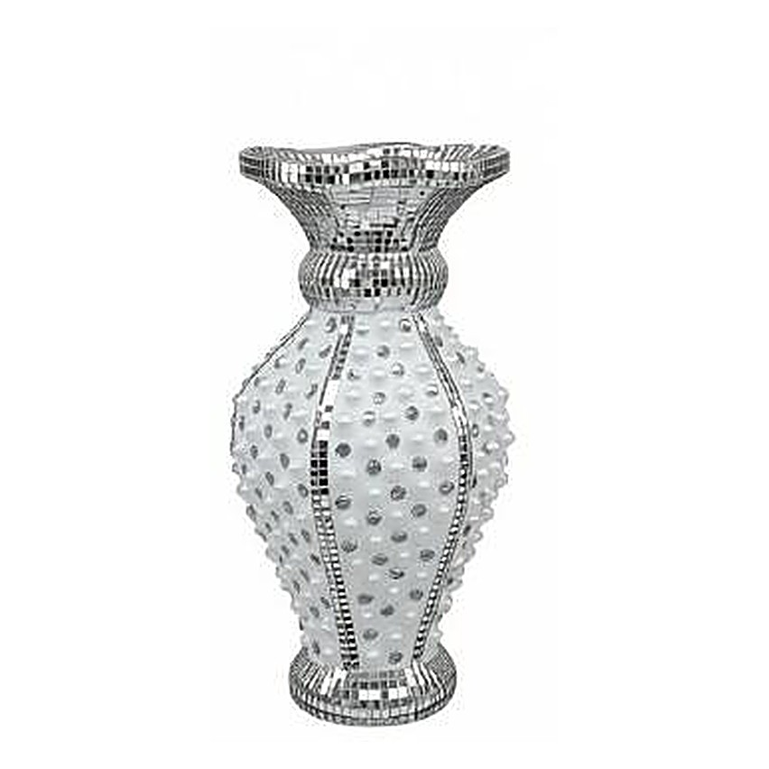 Vase Mosaïque Miroir Argenté